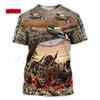 2026 new 3D digital printing duck hunting theme men's short-sleeved T-shirt outdoor leisure round neck breathable sports