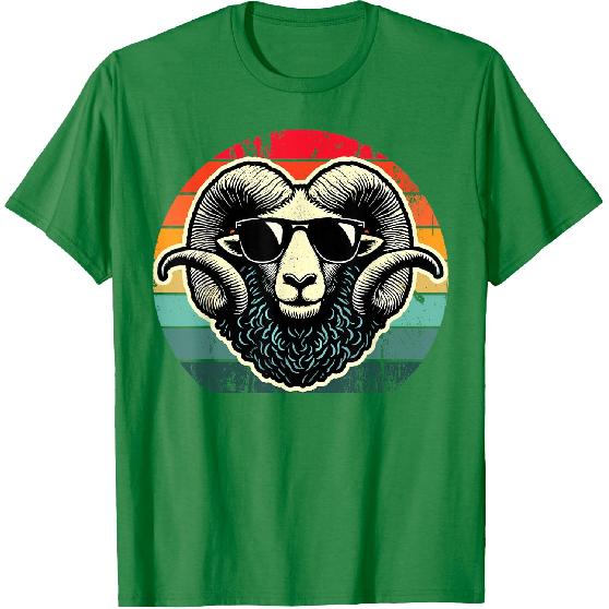 Retro Ram In Sunglasses Men Novelty Funny Ram T-Shirt