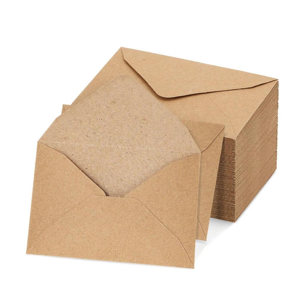 60 Stück Umschläge mit V-Klappe, Retro-Blanko-Umschläge, Einladungsumschläge, Kraftpapierumschläge, Geschäftsumschläge