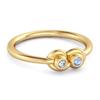Moonstone Twin Bezel Minimalist Ring - 925 Sterling Silver Gold Vermeil