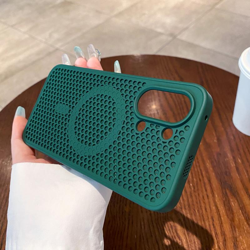 For POCO X8 Pro Max Case Honeycomb Structure Heat Dissipation Breathable Magnetic Anti-Fingerprint Comfortable Grip Back Cover