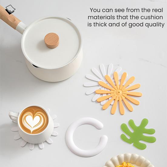 1 Set Flower Coaster Heat-Resistant Floral Theme Trivet Anti-scald Kitchen Countertop Pot Pan Coffee Tea Cup Holder Dining Table Decoration