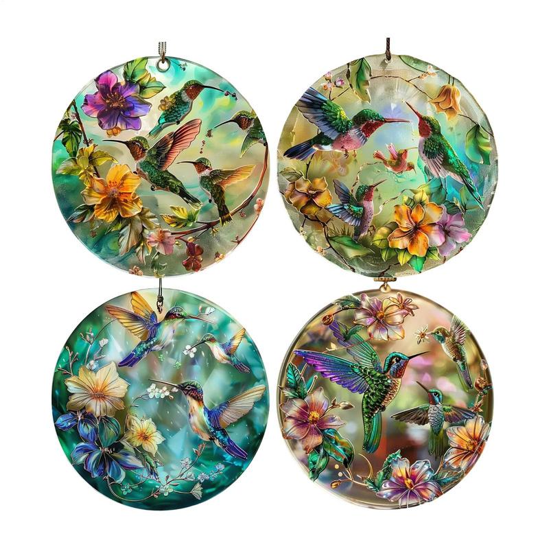 2D Acrylic Bird Decor Window Hummingbird Pendant for Mother's Day Expresses Gratitude Indoor Outdoor Flat Art for Bird Lovers