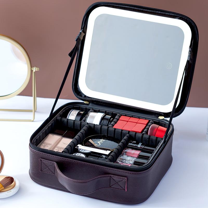 LED Light Cosmetic Travel Mirror and Storage Box - Trending Online 2024