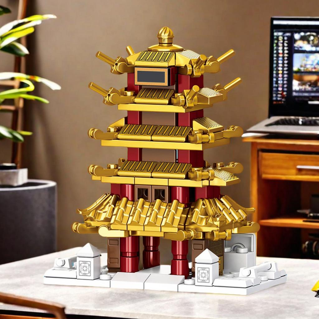 162+PCS Historic Building Building Blocks Toys Model Four random ones Kid Desktop Ornament Gifts