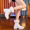 Leather inner heightening short boots women's new autumn and winter velvet single boots small thick-soled Martin boots