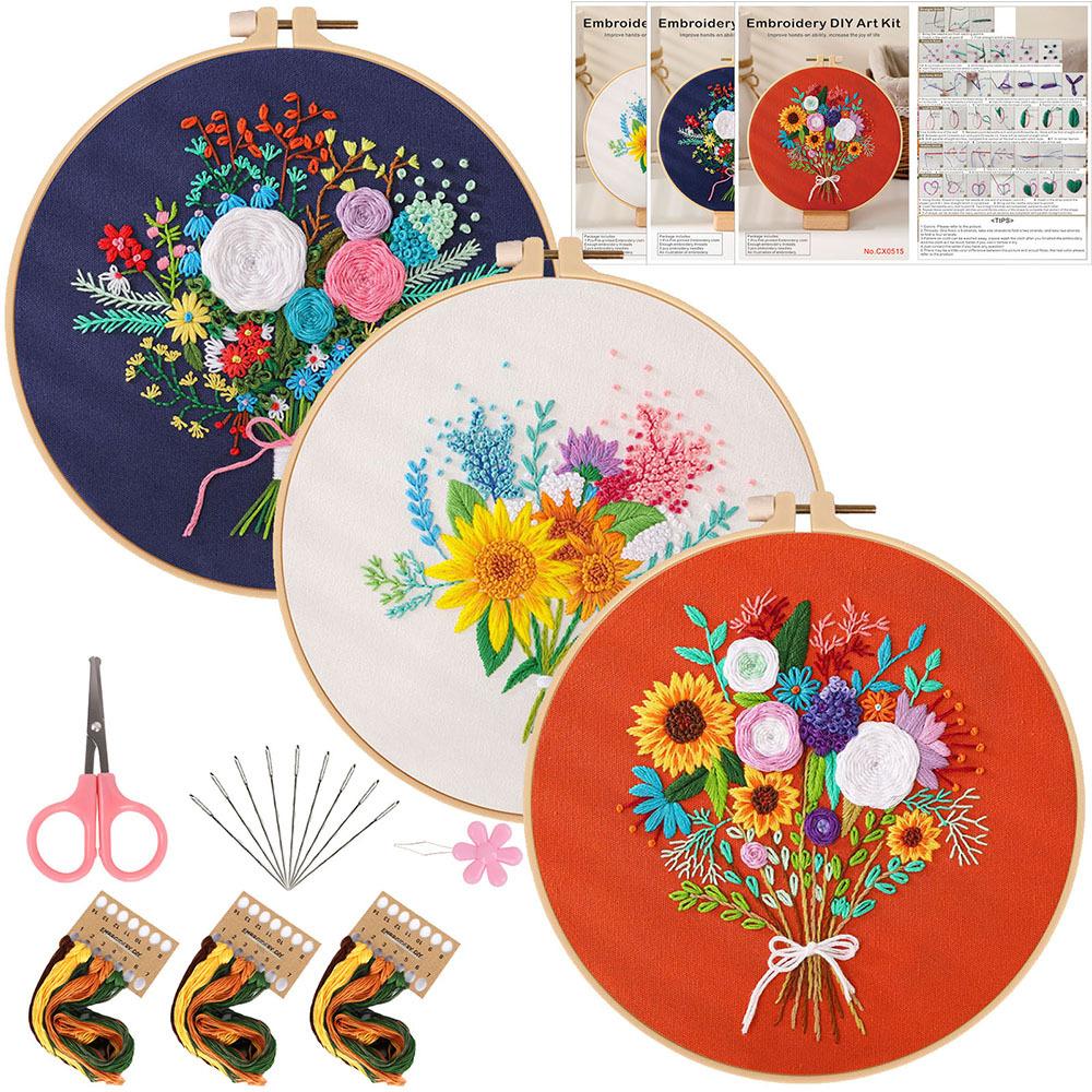 New Diy Handmade Embroidery Material Bag Flower Bouquet Hand Bouquet European Love Lover