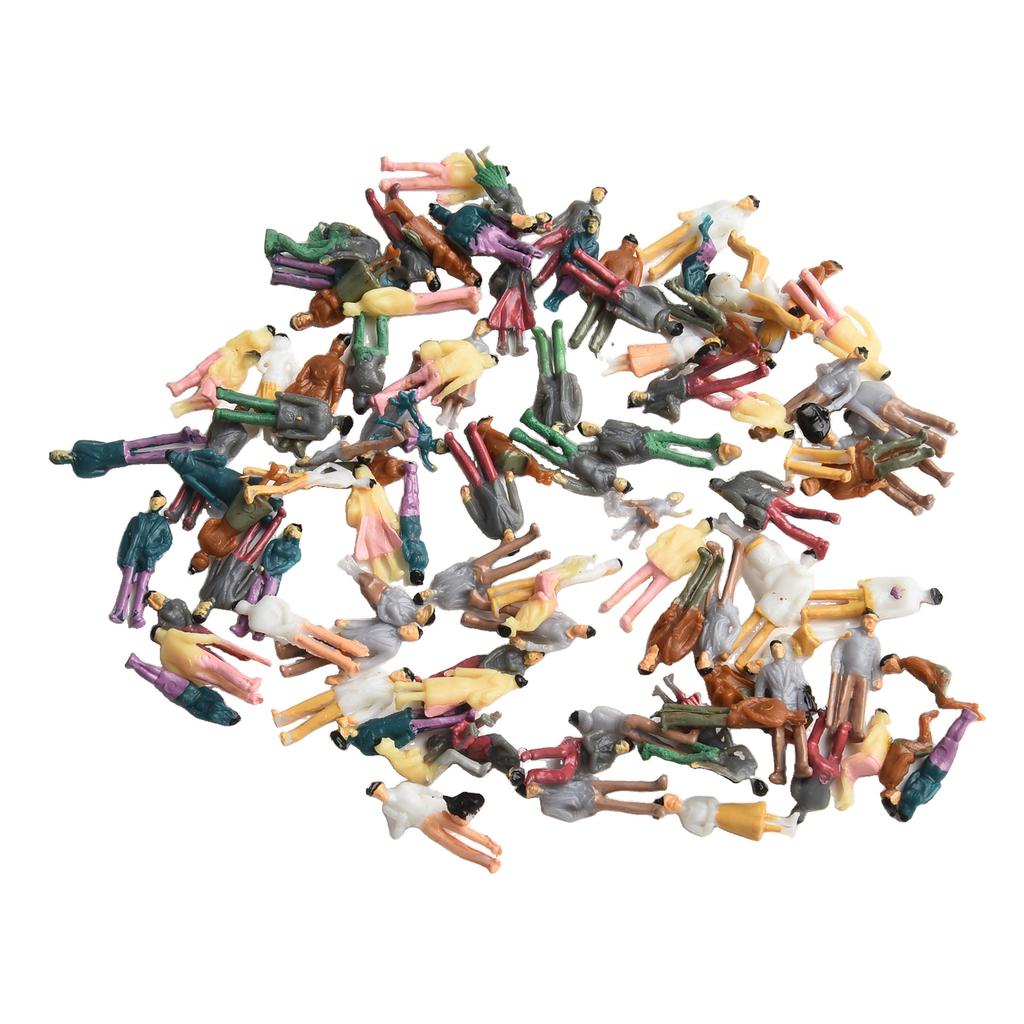 100Pcs People Figures Model 1:50 1:75 1:100 Scale Architectural Painted Models Human Scale Model Mixed Color ABS People Figures