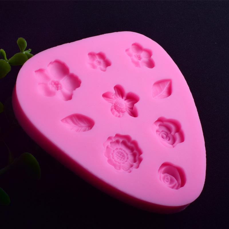 9 Chiar și drăguț matriță din silicon pentru fondant de flori