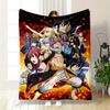 A Group of Anime Characters In Intense Poses with a Fiery Background. for All Seasons Blanket Lunch Break Throw Gift