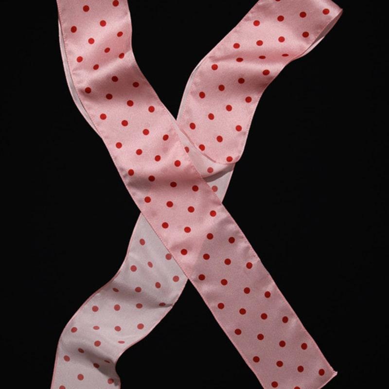 RECLOW DOT SILK LONG SCARF PINK