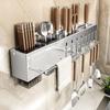 304 Stainless Steel Wall-Mounted Knife & Chopstick Storage Rack