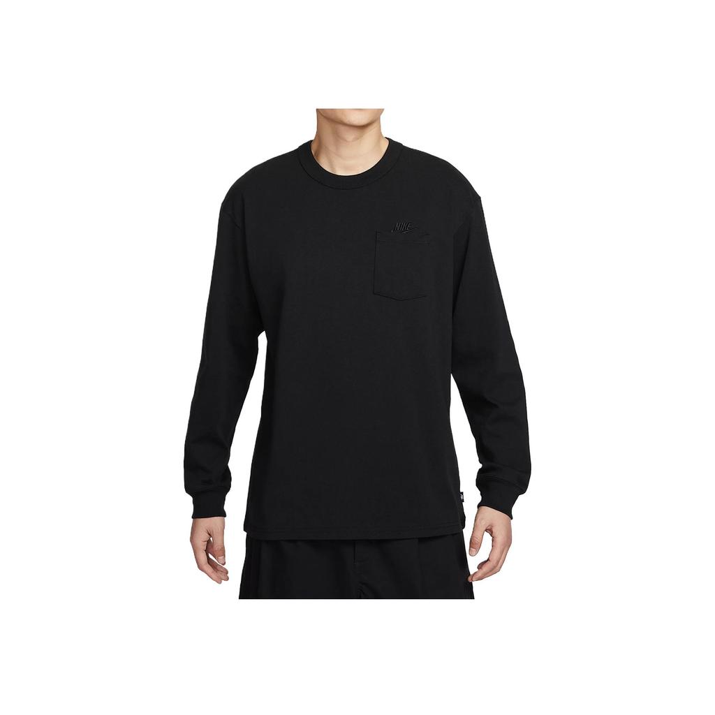 Nike Sportswear Premium Essentials Fashion Comfortable Soft Skin-Friendly Long Sleeve Pocket T-Shirt Men Tops Black DR7930-011