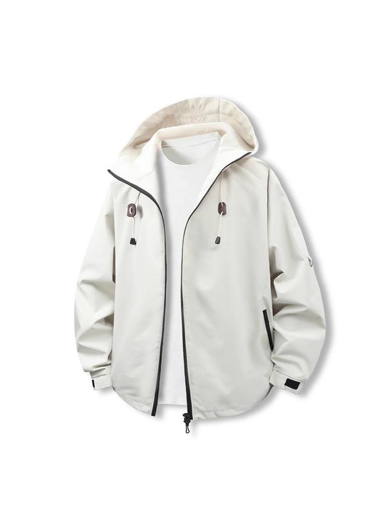 Unisex Winddichte Wasserdichte Kapuzen-Outdoorjacke: Trendig & Vielseitig für Frühling und Herbst