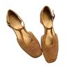 Fashion New Fashion Women's Hollow-out Cow Leather Narrow Band T-strap Flats Sandals Round Toe High Quality Casual Shoes Zapatos Mujer