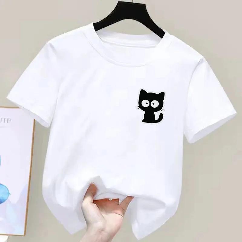 Kids Casual Printing O-neck Short Sleeve T-Shirt Summer Trend All-match Cartoon Pullover Top Tee Boys Girls Clothes