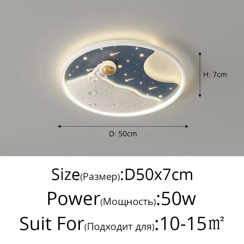 2025 New Round LED Ceiling Light for Children Creative Home Moon Astronaut Light Dreamy Bedroom Girl Kewei Princess Light