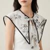 Floral Pattern Fake Collar Shawl Lace Up Vintage Poncho Cape Fashion Decorative Scarf  Ladies