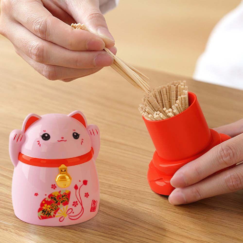 Lucky Cat Kitchen Tool Organizer Toothpick Box Toothpick Holder Dispenser Toothpick Container