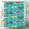 Blue Tones Sneakers Shower Curtain Modern Pattern Print for Bathroom Decor Waterproof Fabric Perfect Gift Ideas (P36)