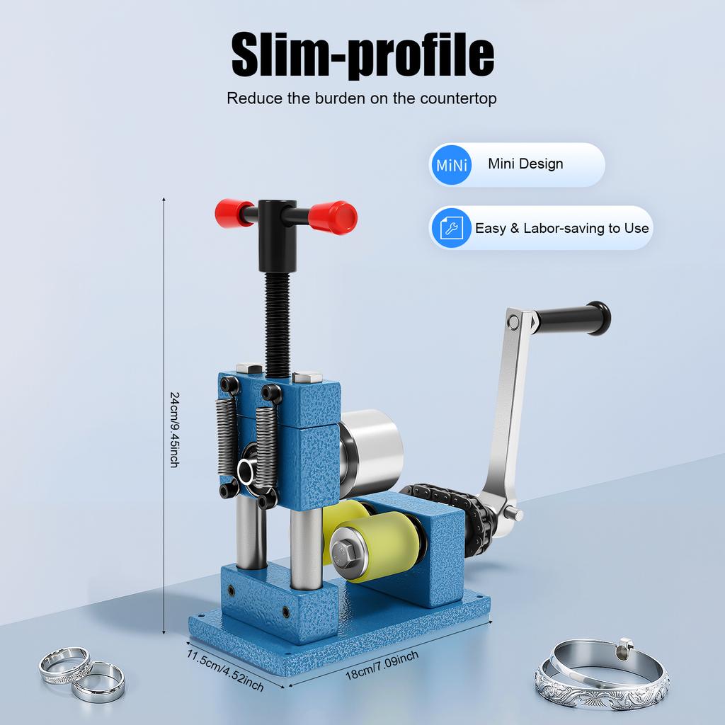 Manual Jewelry Bending Machine, 45# Iron Ring Bracelet Press with Grooves,Desktop Manual Bender for Jewelry Making,Craftsmen DIY