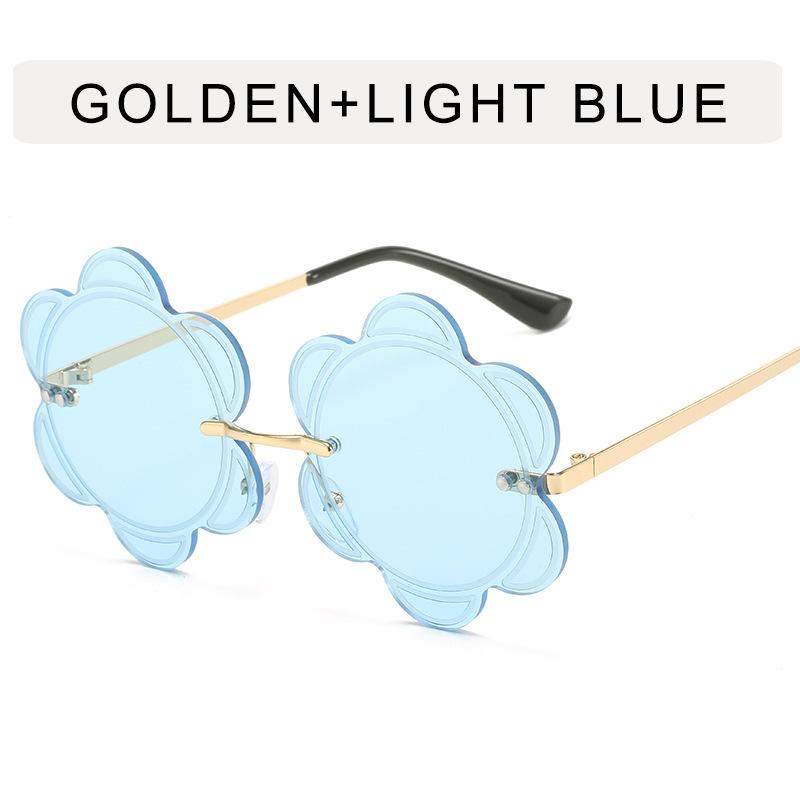 Flower Shape Sunglasses for Women New Fashion Rimless Metal Leg Designer Sunglasses Woman Korean Style Female Sunglass