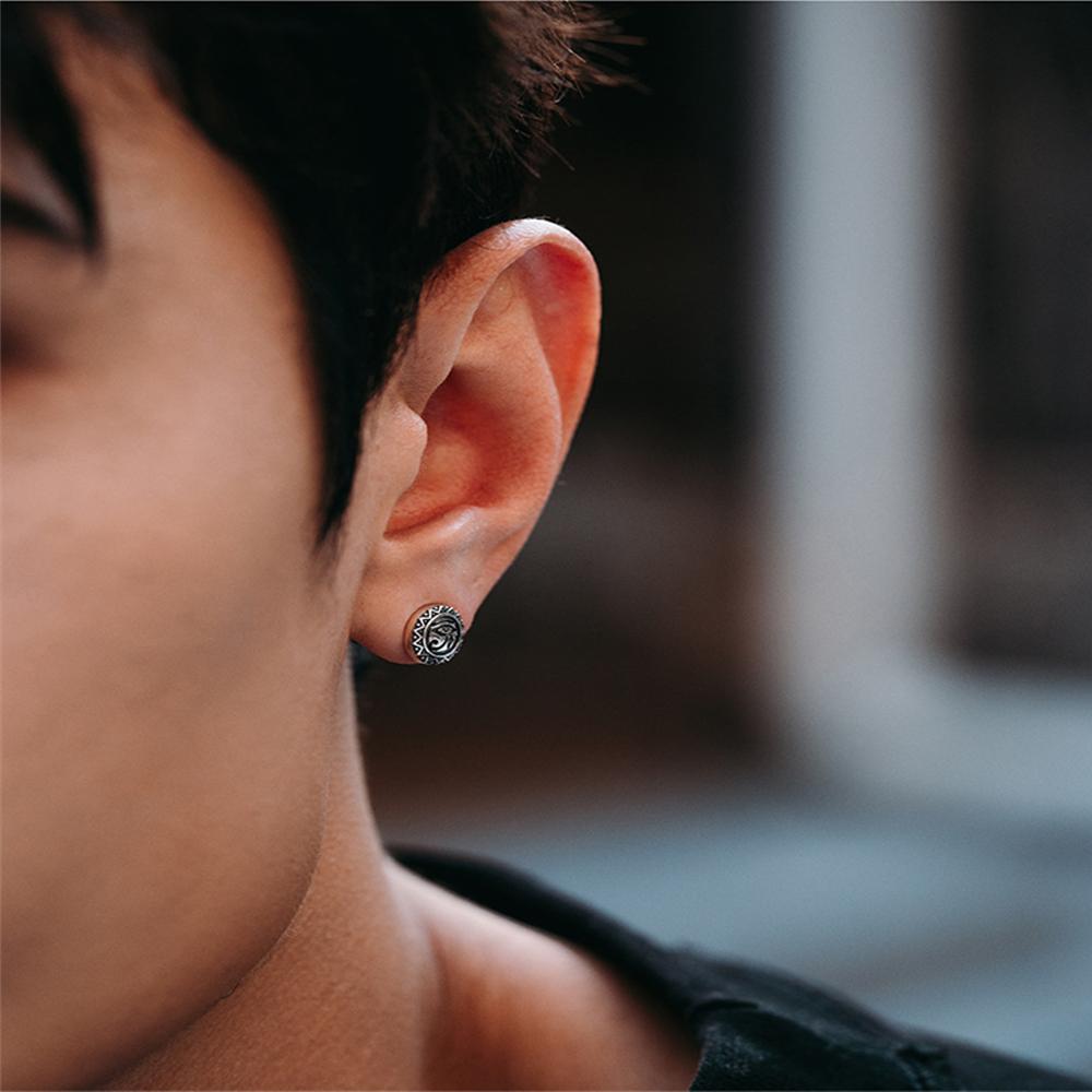 Horus Eye of God Earrings Men's High-End Trendy Retro Hip Hop Men's Design