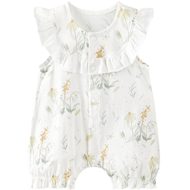 Tongtai Baby Girl Summer Sleeveless Romper 80 оранжевый
