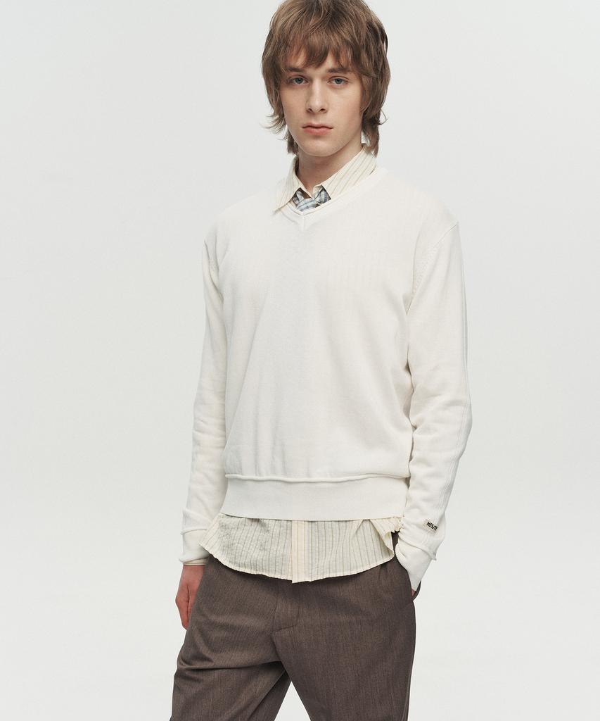 Hoite Niel Cotton V-Neck Knit (Off White)