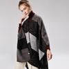 European Fashion Thick Autumn Winter Rainbow Wide Stripes Dual Use Long Shawl Cape Air Conditioning Warm Faux Cashmere