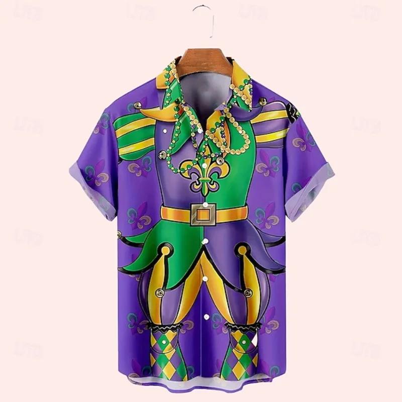 3D Print St Patrick Green Hawaiian Shirts For Men Casual Short Sleeve Button Up Surfing Shirt Tops Men's Beach Shirts Clothing