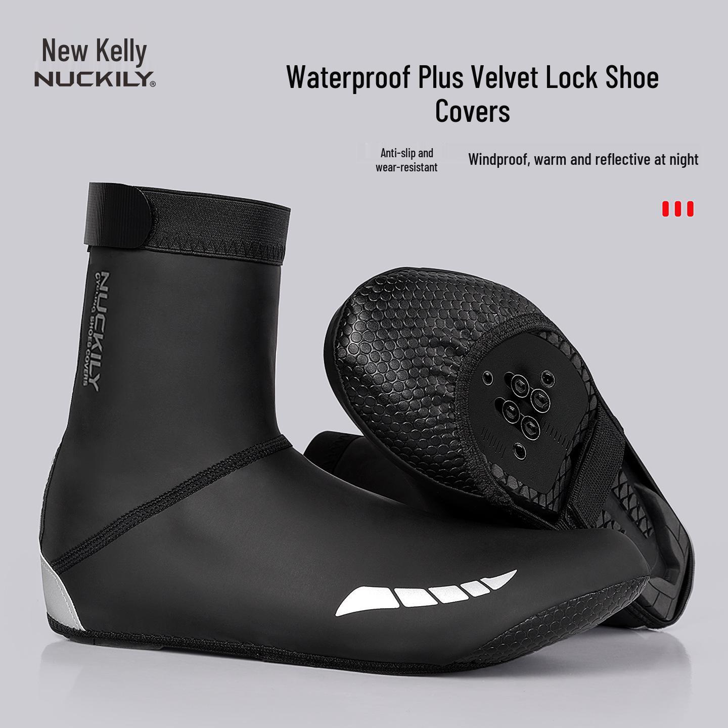 

Men s Fleece-Lined Winter Cycling Shoe Covers - Warm, Windproof & Waterproof for Mountain and Road Biking M (38-40) чёрный