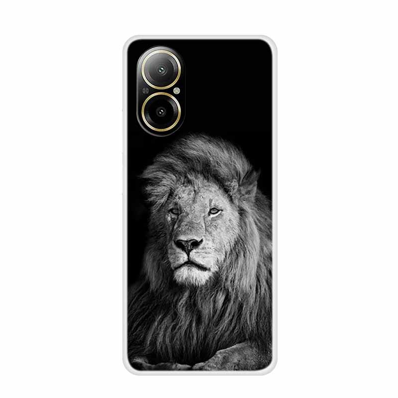 Soft Case For Realme C67 Painting Animals Luxury Silicone Phone Cover for Realme C 67 Protector Transparent Shell Clear Cases