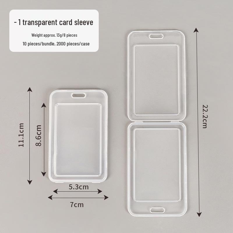 INS Style Transparent Flip-Top Card Holder: Durable Plastic Cover for Student, Work, Meal, Bank, and ID Cards.