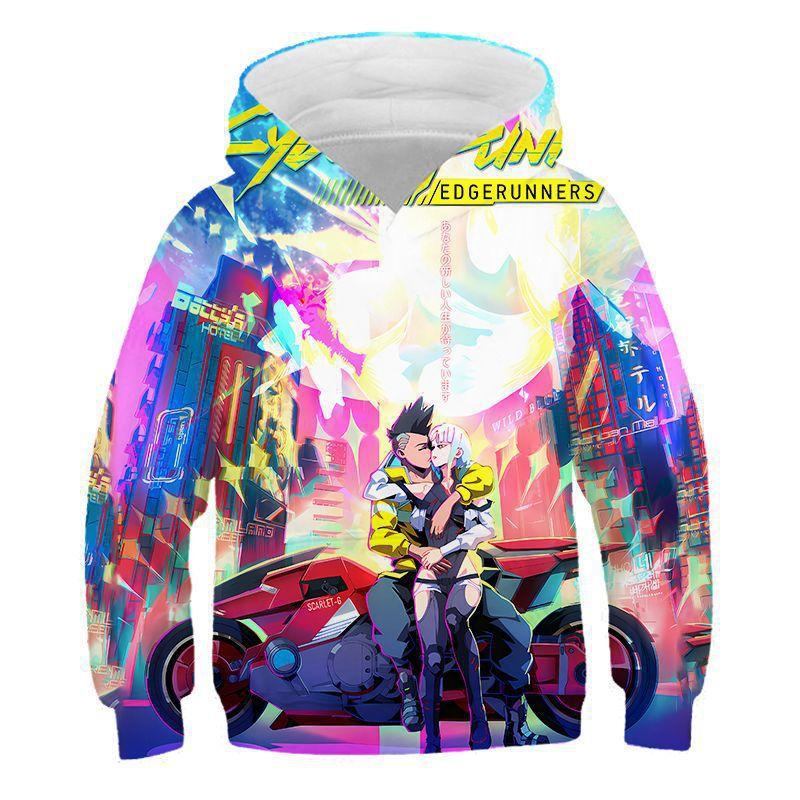 Cyberpunk Cyberpunk, Edge Walker Children's Hooded Sweater 3D Digital Printing Children's Jacket Men