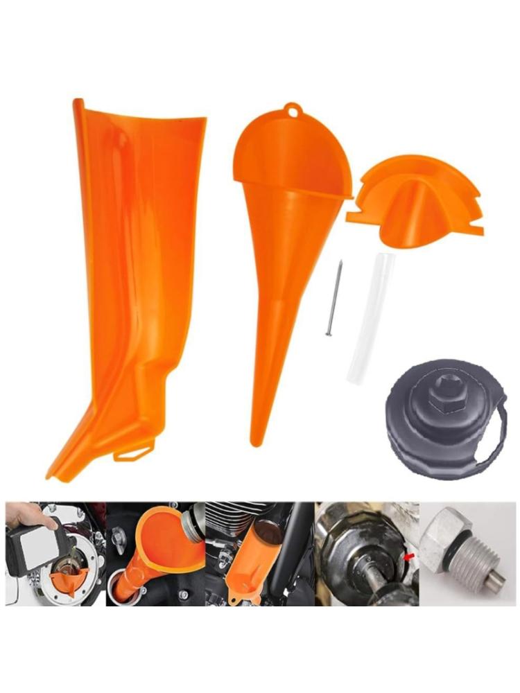 Crankcase Fill Funnel Primary Case Oil Fill Drip Frees Oil Filter Funnel, Oil Filter Wrench and Primary Drain Plug Set