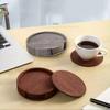 Home Fashion Simple Circular Leather Hotel Coaster Double-sided Leather Insulated Tableware Pad Thermal Insulation