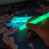 Glow Diamond Painting Pen Set with 12 Threaded Plastic Tips Luminous Rhinestone Picker Tool for DIY Crafts Nail Art