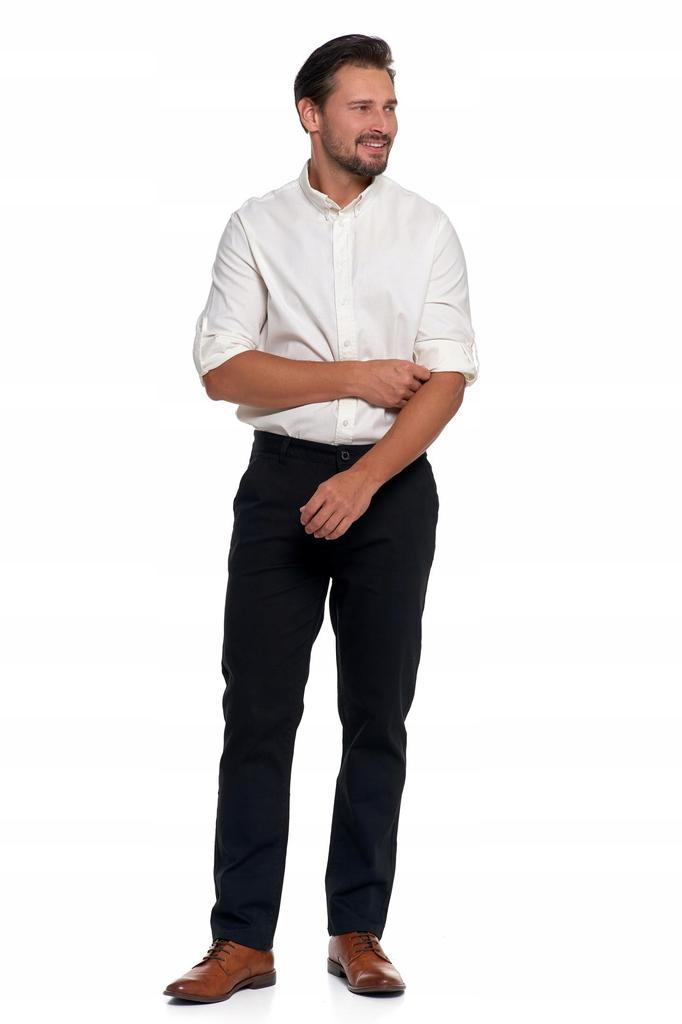 Men's Cotton Pants Classic Chinos Pockets Elegant MORAJ 31 BLACK