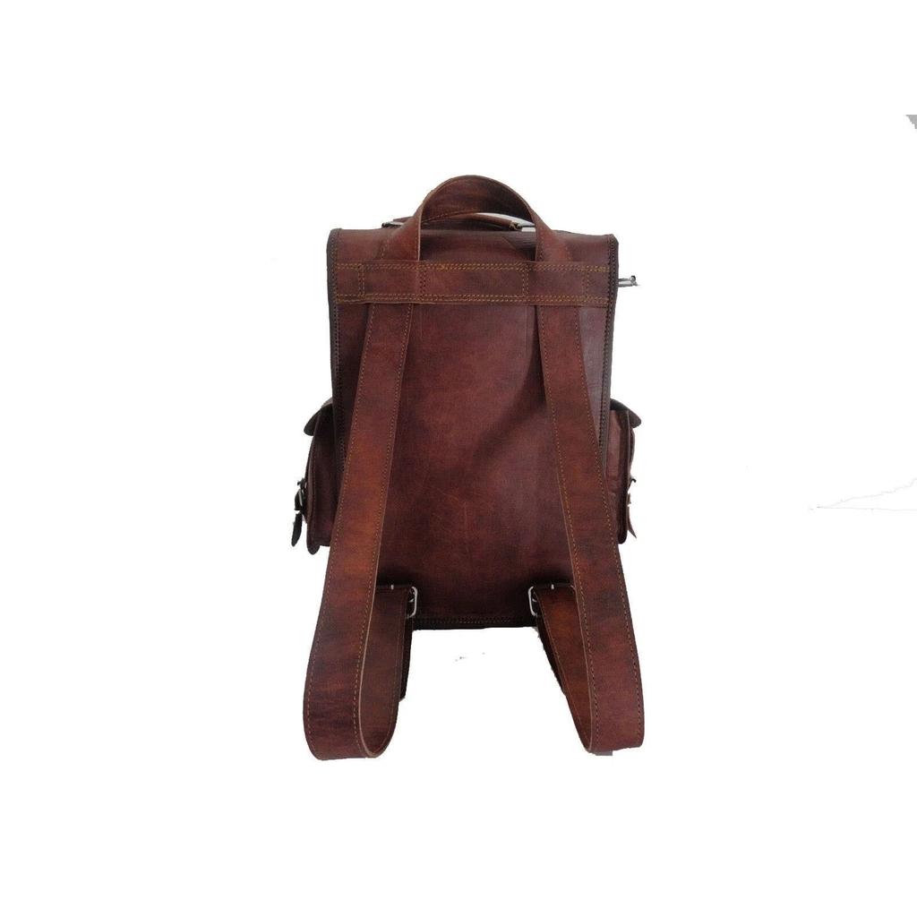 Leather Full Grain Backpack Laptop Bag Rucksack Travel Vintage Genuine