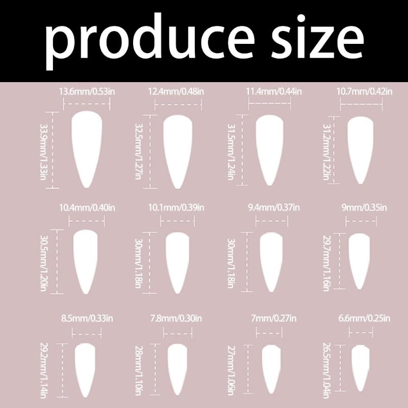 Press on Nail Long Stilettos Almond Fake Nail Glossy Stick on Nail Full Cover False Nail Acrylic Glues on Nail for Women
