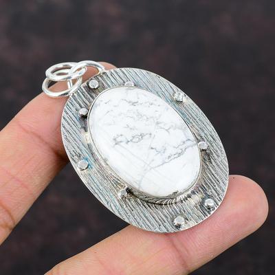 Howlite Pendant Handmade Jewelry 925 Sterling Silver Pendant Gemstone Jewelry Latest Design Pendant For Anniversary Gift Brand New Jewelry
