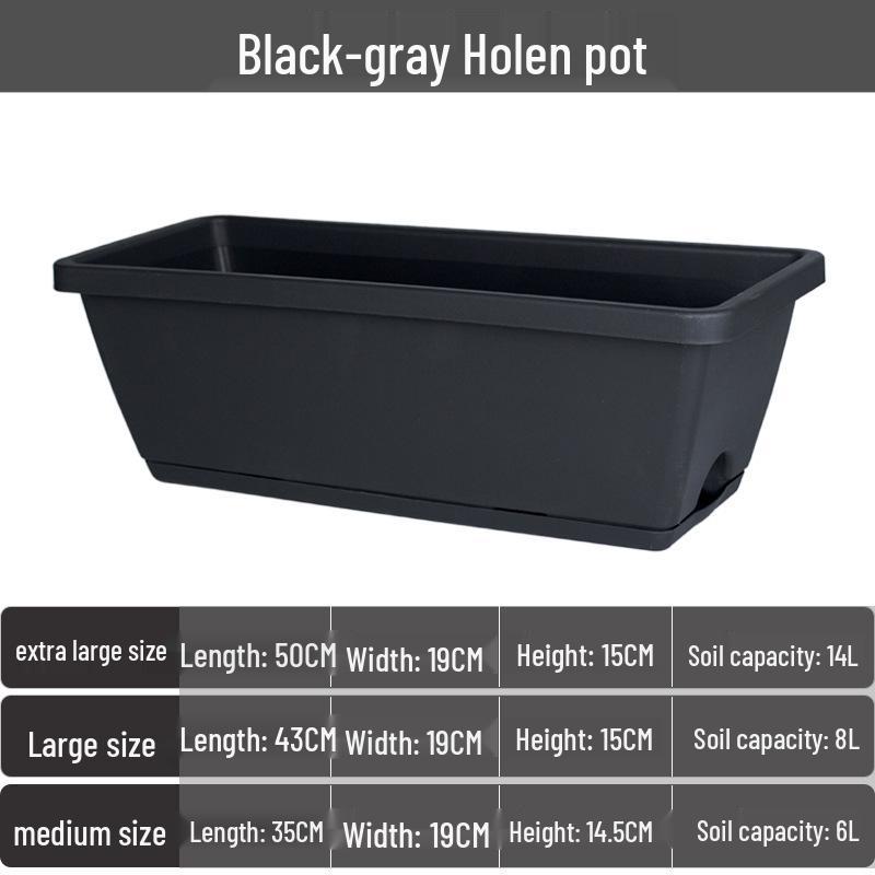 Nordischer großer rechteckiger Kunststoff-Hänge-Balkon-Blumen- & Gemüse-Topf Kasten