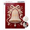 Pearl Bell Art Frameless Pearl Painting Kit Elegant Wall Decor and Relaxing Handmade Craft Gift Red Background Pearl Bow Bell Floral Ornament