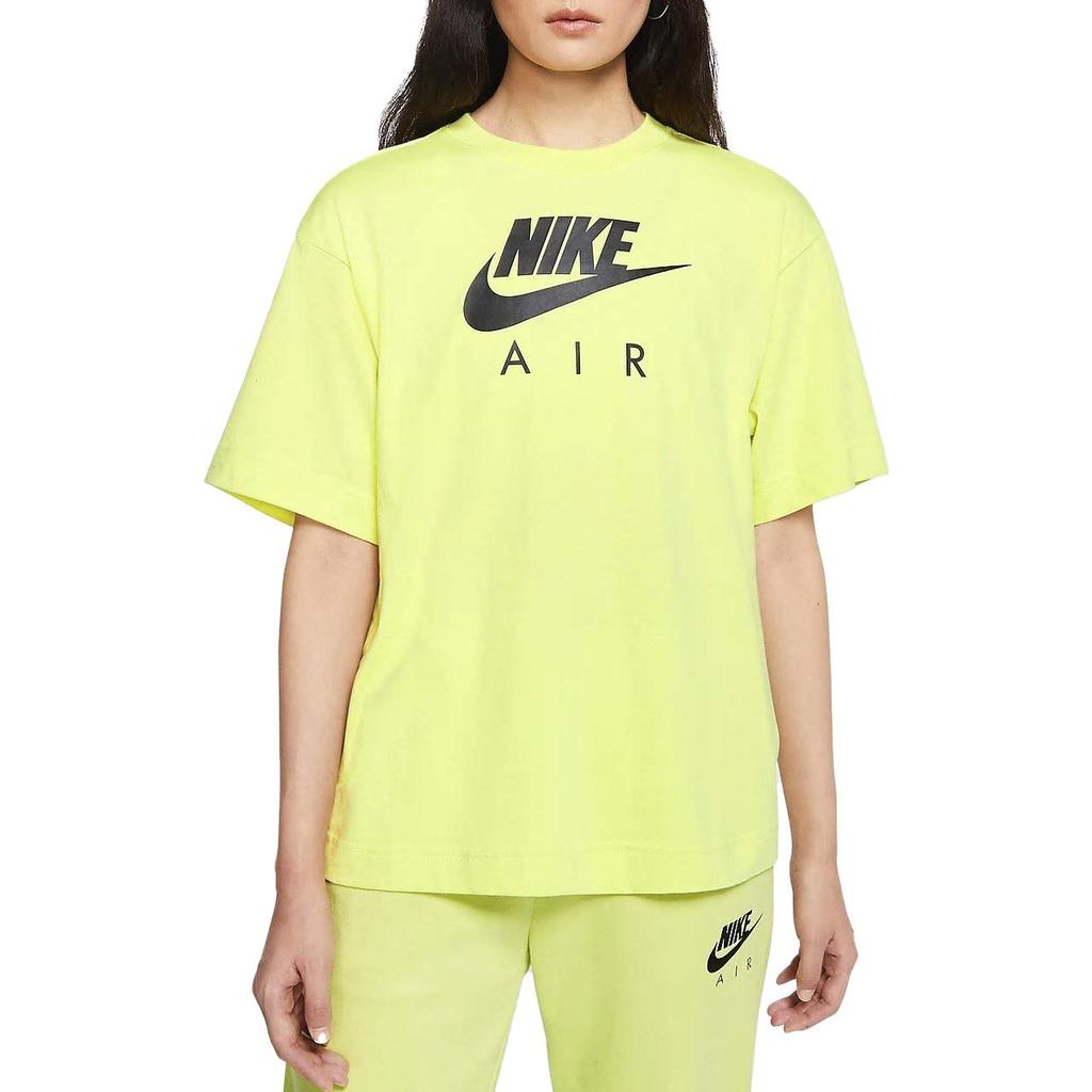Nike Drop Shoulder Sleeve T Shirt Women's Yellow Green CJ3105-367