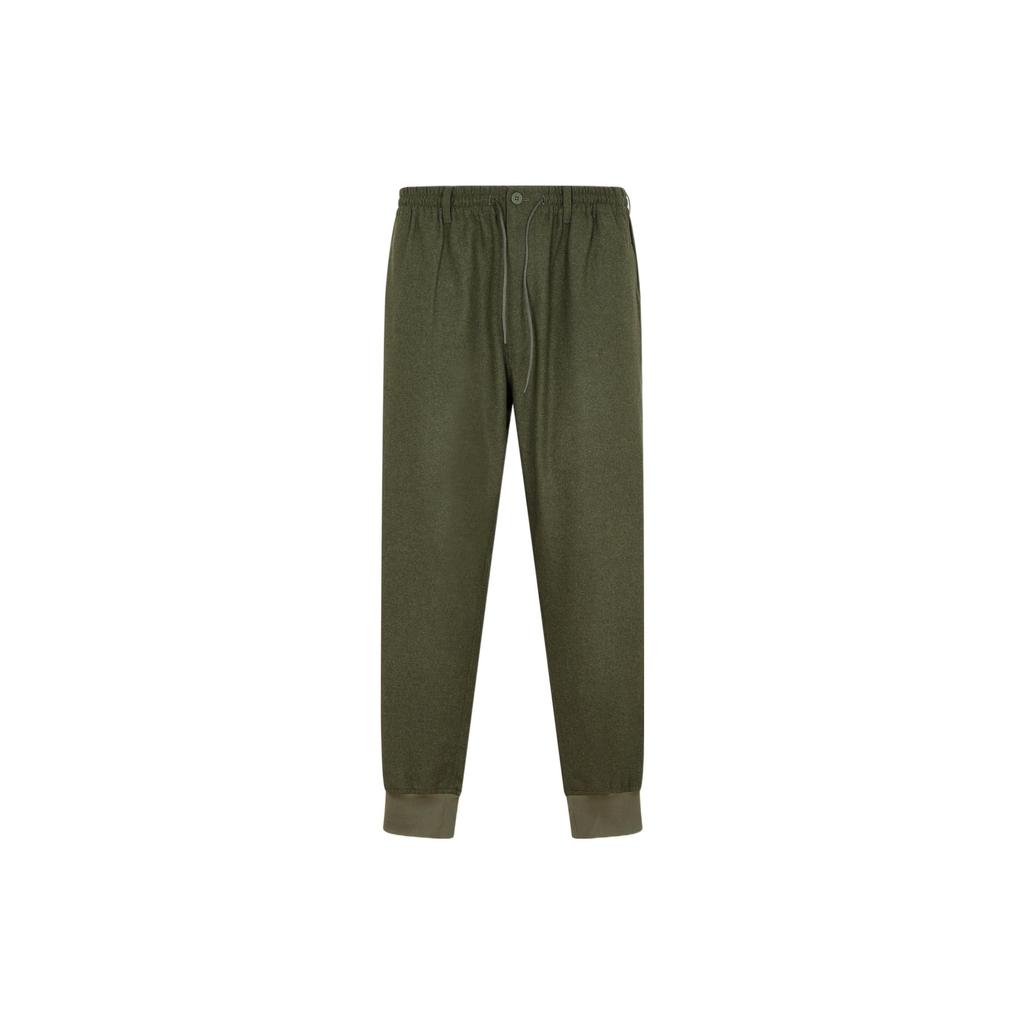 Y-3 FW22 Solid Color Drawstring Cuffed Sweatpants Men bottoms Green HT4475