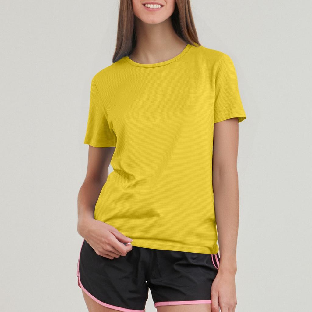 Ladies' Casual Solid Color Sports Quick Drying Clothes Fitness Short Sleeved T-shirt