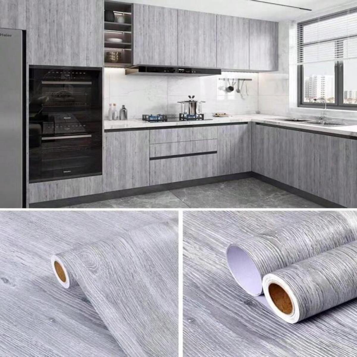 

80Cm Width Pvc Water-Repellent Self Adhesive Wall Cover Wall In Roll Furniture Cabinets Vinyl Film Wood Grain Sticker For Home Decor 40CMX1M