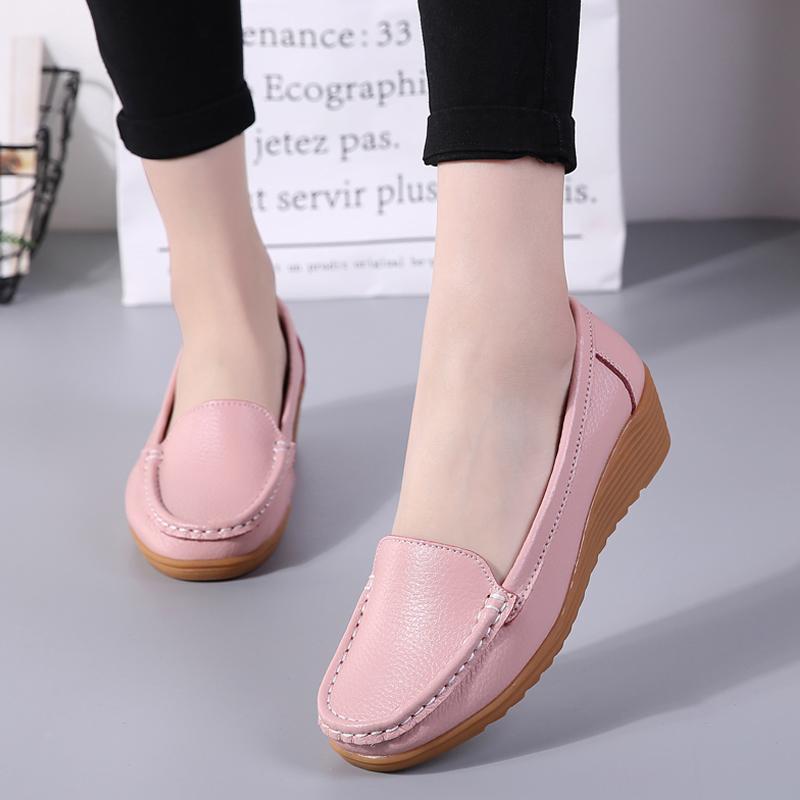 Soft-soled shoes Doudou shoes spring and autumn new mid-heel wedge heel platform hospital nurse shoes