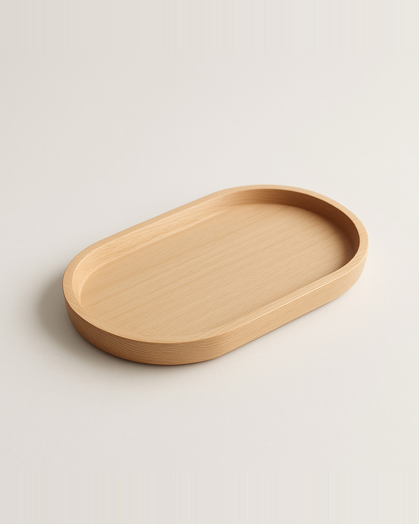 WIKHOSTAR Wooden Dessert Plate Tableware Solid Wood Round Dessert Plate Japanese-style Wooden Tray Snack Plate Dried Fruit Plate Tea Tray